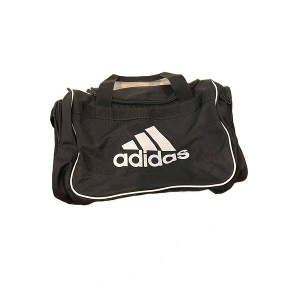 Adidas Defender Medium 20"x12"x10" Black White Duffel Bag - Picture 1 of 4